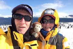 13D Jerome, Dangles And Charlotte With Penguins On Aitcho Barrientos Island In South Shetland Islands On Quark Expeditions Antarctica Cruise.jpg